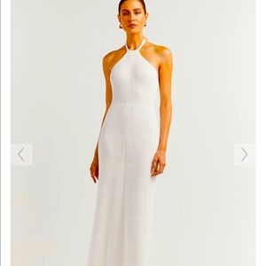 White knit halter dress from Dissh Australia